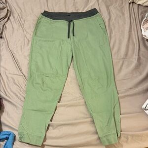 Patagonia Green Pants with Gray Waistband
